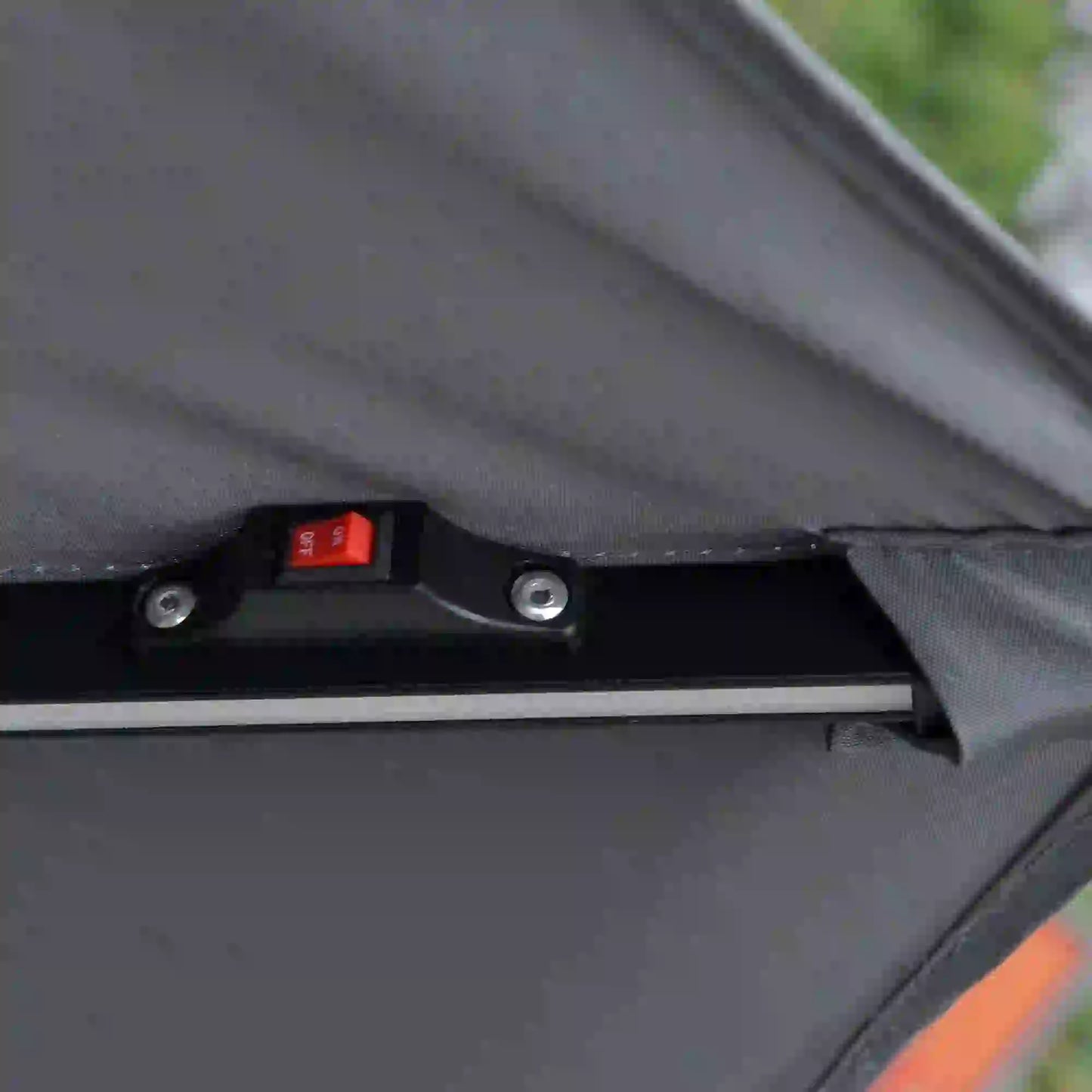 10FT Solar Powered Cantilever Patio Umbrella, Crank, Cross Base, Grey Cantilever Umbrellas at Gallery Canada