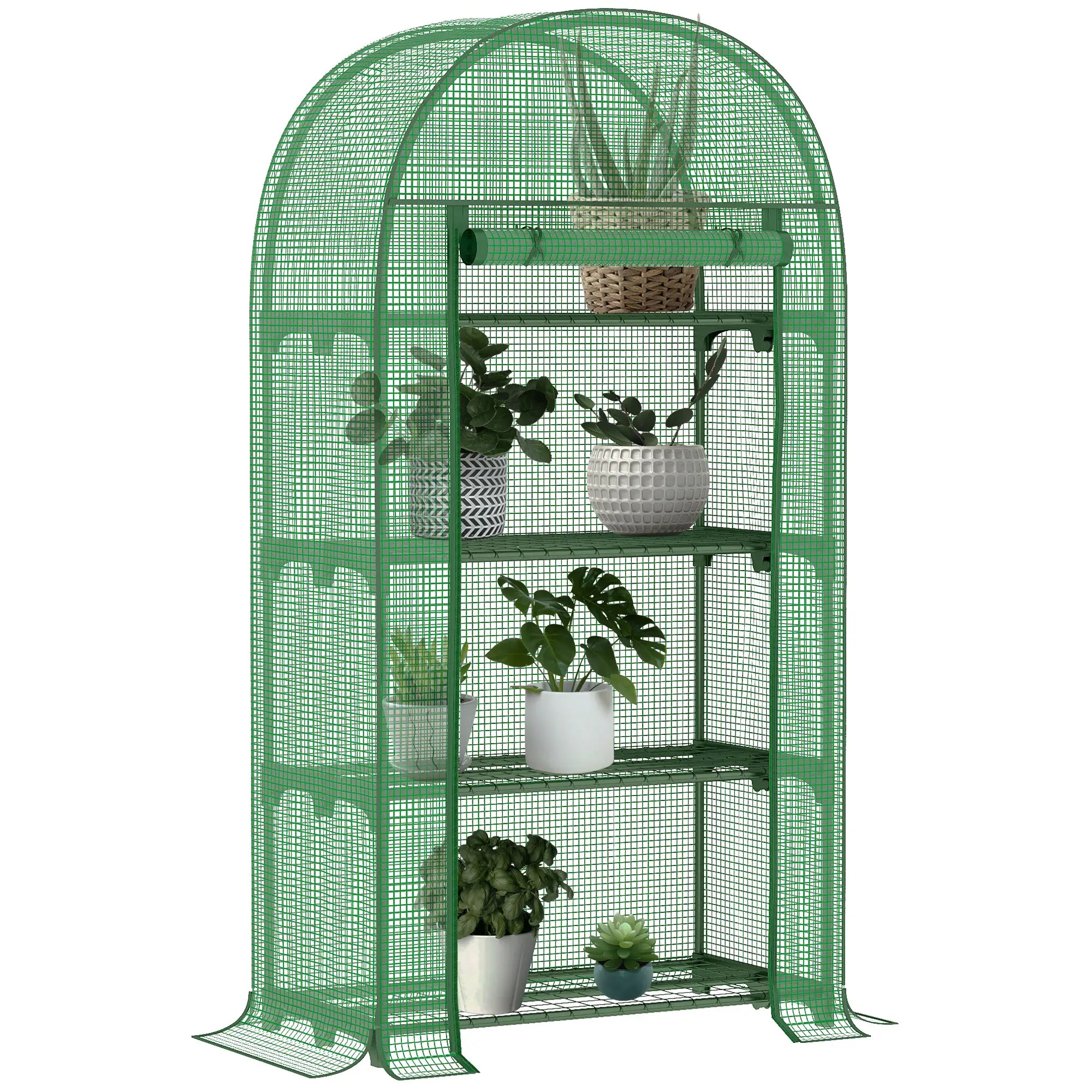 Portable Mini Greenhouse, Zippered Door, PE Cover, 31.5