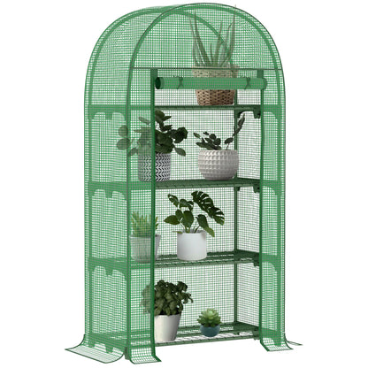 Portable Mini Greenhouse, Zippered Door, PE Cover, 31.5" x 19.3" x 63", Green Mini Greenhouses at Gallery Canada