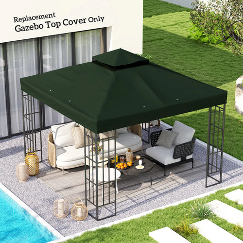 10' x 10' Gazebo Canopy Replacement Cover, UPF30+, Top Cover Only, Green