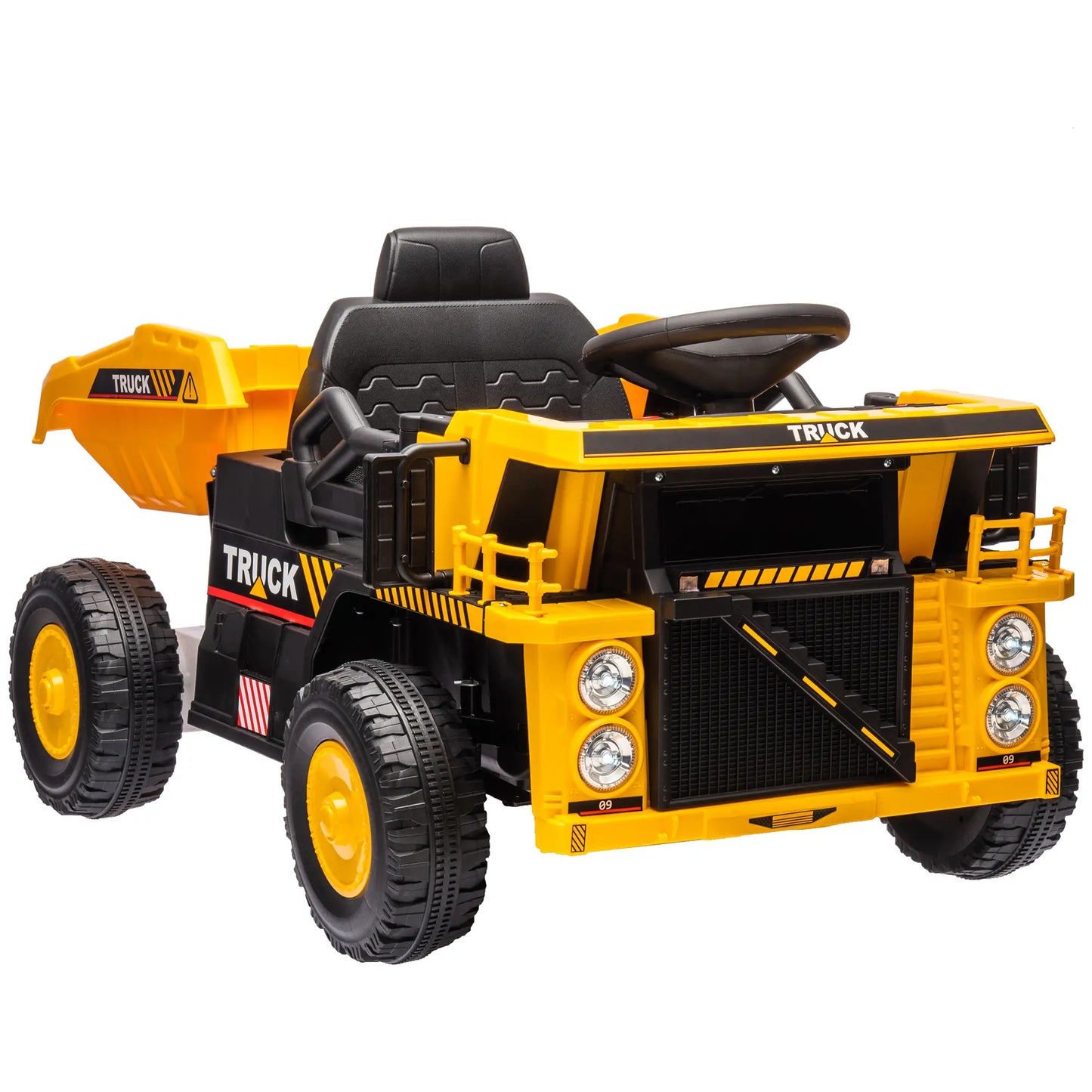 12V Kids Ride On Dump Truck, Construction Vehicle, Electric Dump Bed Kids Ride On Excavators Yellow at Gallery Canada