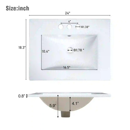 Wall-Mounted Bathroom Vanity, 2 Drawers, 24" L x 18" W x 23" H, Green Sink Cabinets at Gallery Canada