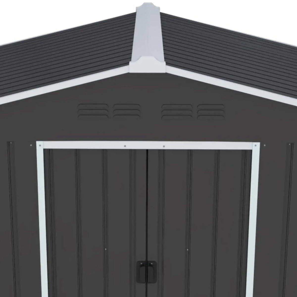 Abri de jardin en métal 8 x 6 pieds, gris foncé