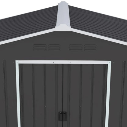 Abri de jardin en métal 8 x 6 pieds, gris foncé