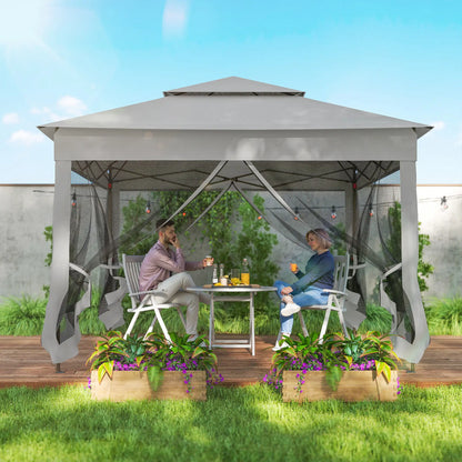 11' x 11' Pop Up Canopy Tent, Light Grey