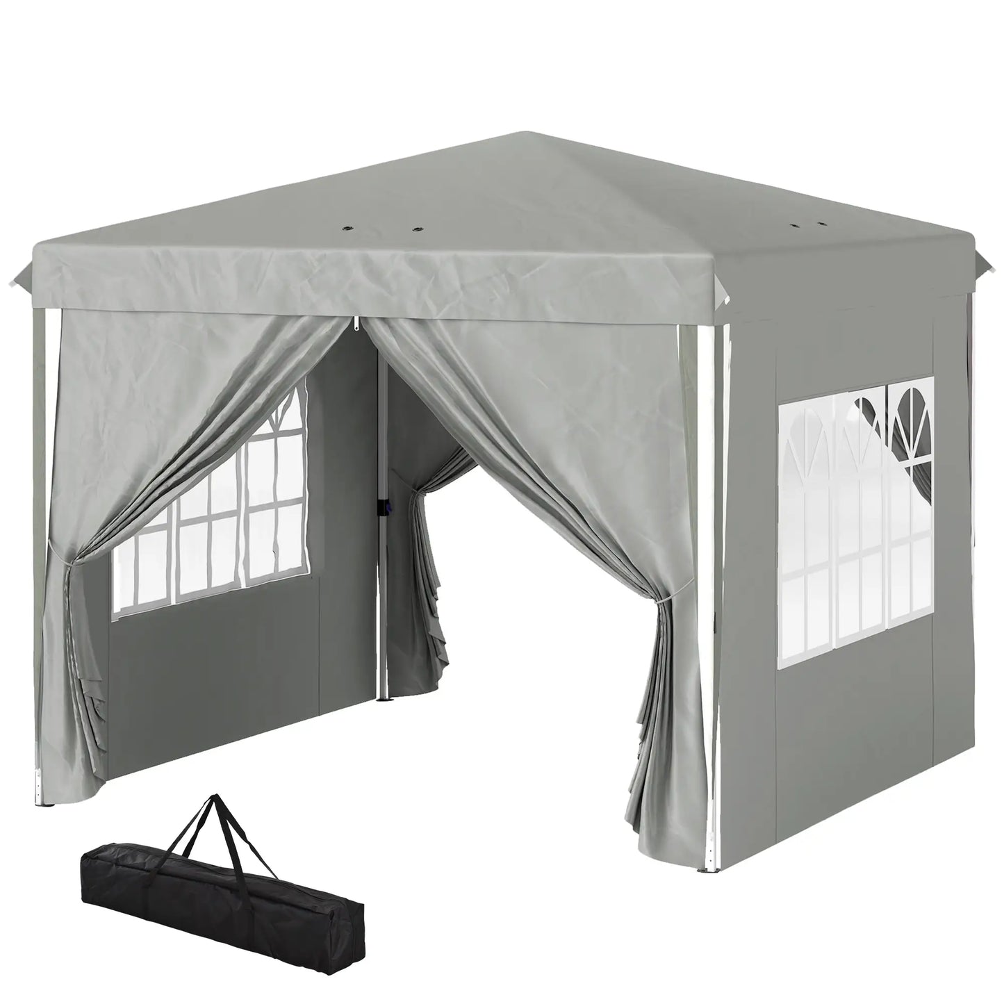 10' x 10' Pop-Up Canopy Tent, Sidewalls, Adjustable Height, Light Grey Pop Up Canopies Light Grey, White at Gallery Canada