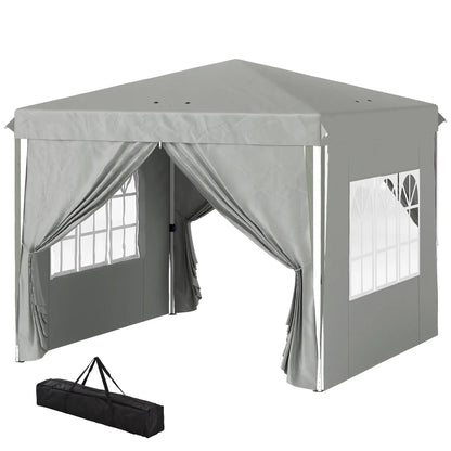 10' x 10' Pop-Up Canopy Tent, Sidewalls, Adjustable Height, Light Grey Pop Up Canopies Light Grey, White at Gallery Canada