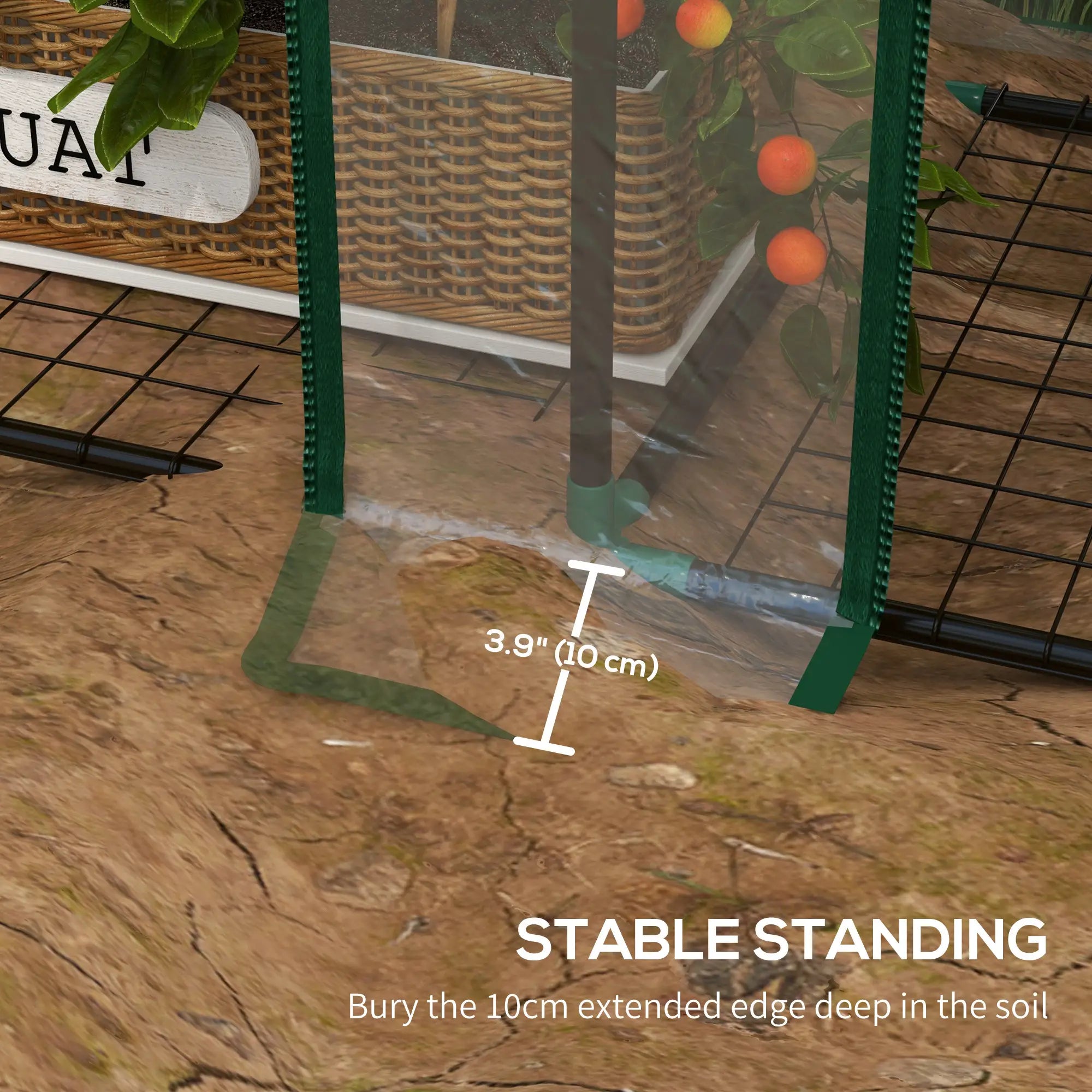 Portable Mini Greenhouse, 3 Tier Shelves, Reinforced Cover, 56.3