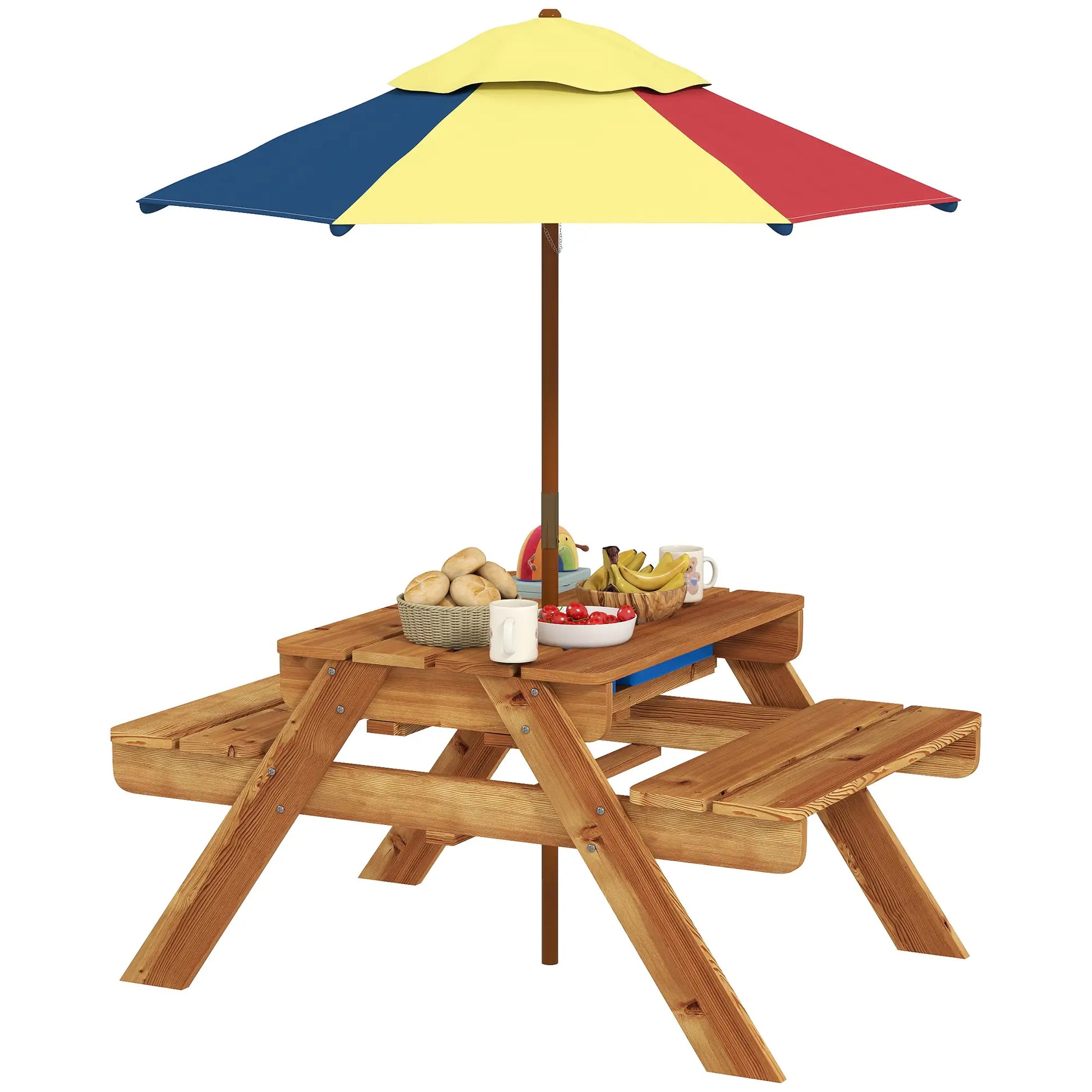 Toddler Water Table with Sand, Removable Umbrella, 3-6 Years Kids Outdoor Furniture at Gallery Canada
