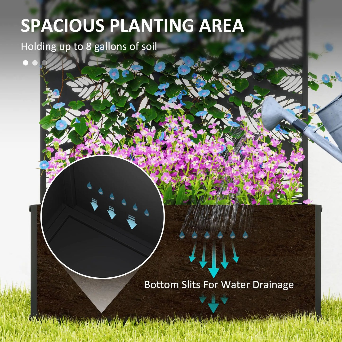 Metal Raised Garden Bed, Privacy Panel, Freestanding or Wall Mounted Planter Box Raised Garden Beds at Gallery Canada