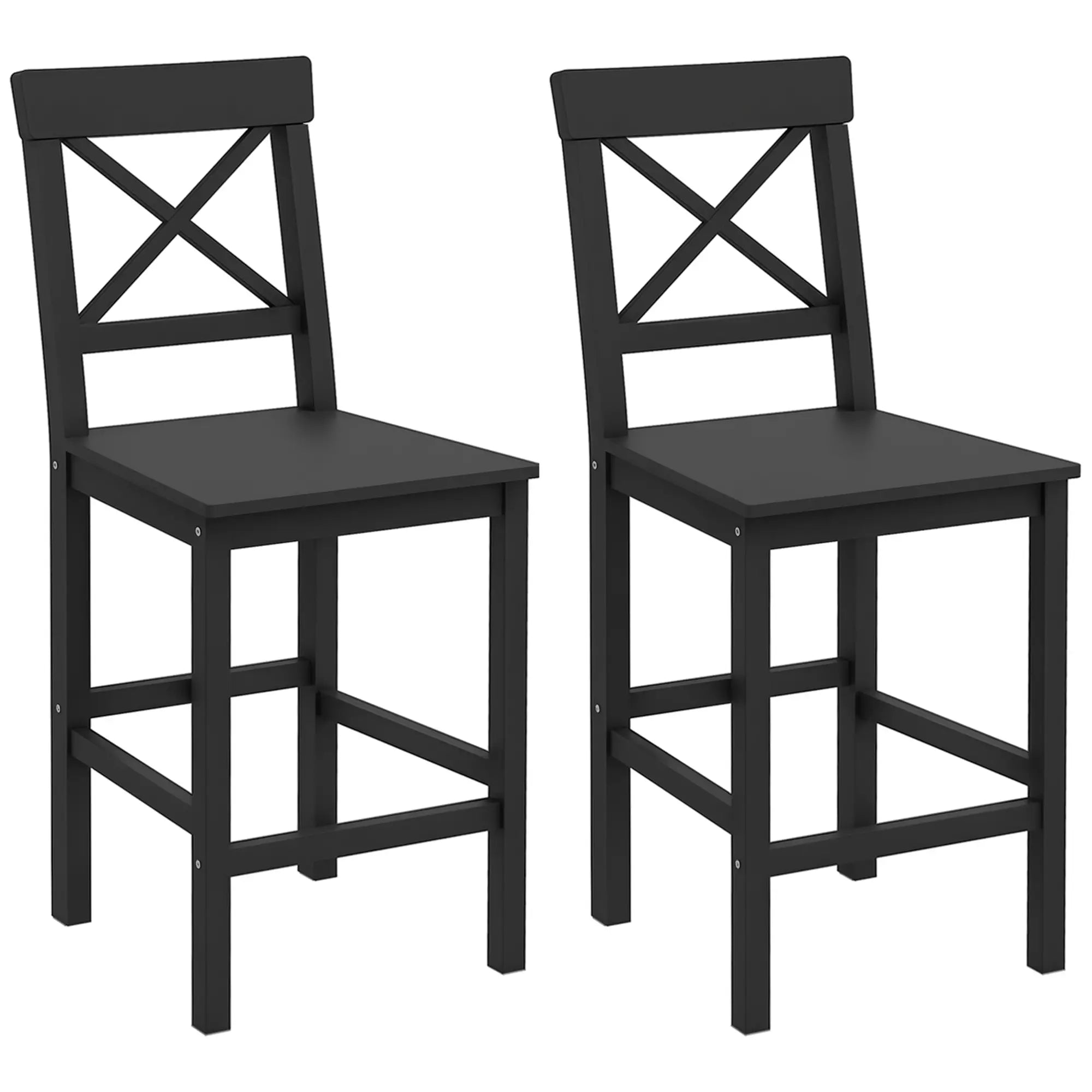 Farmhouse Counter Height Stools Set of 2, Solid Wood, Kitchen Island Bar Stools at Gallery Canada
