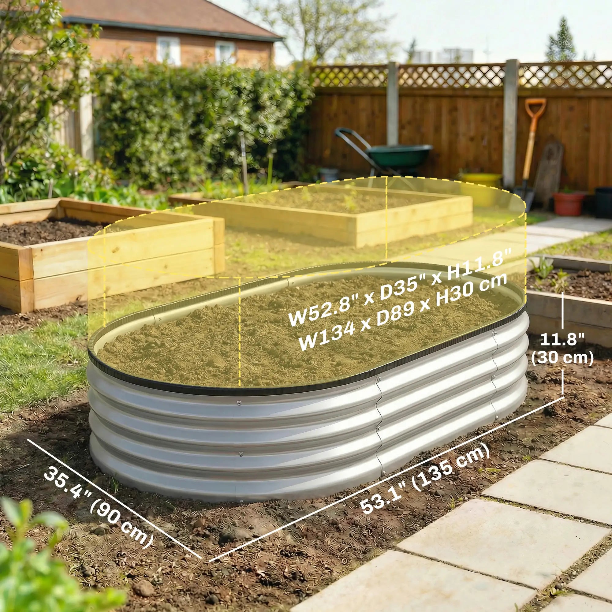 2Pcs Galvanized Raised Garden Bed, 4 X 3 X 1 Ft, Silver Galvanized Planter Boxes at Gallery Canada