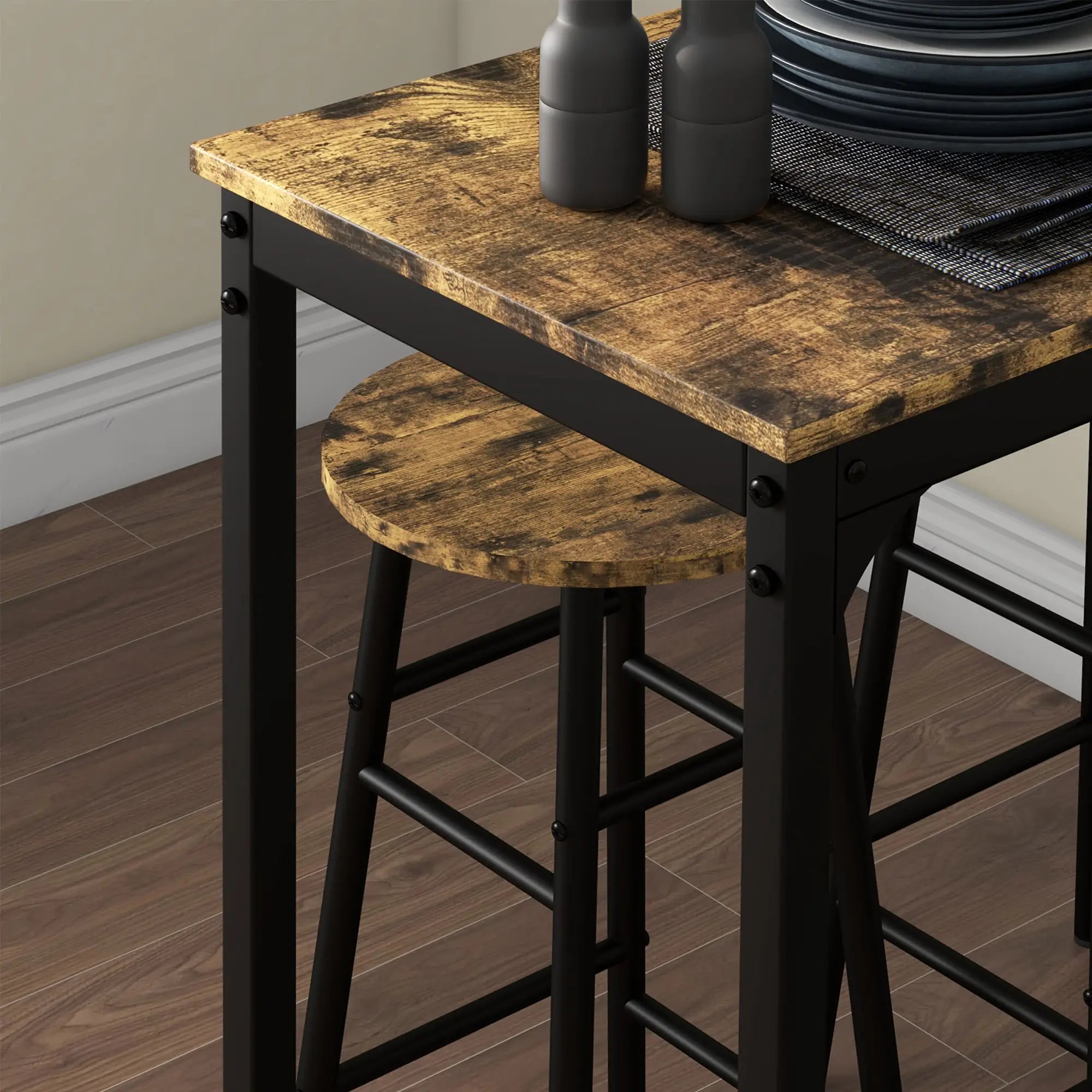 Counter Height Bar Table And Chairs Set, 2-Piece Dining Set Bar Sets at Gallery Canada