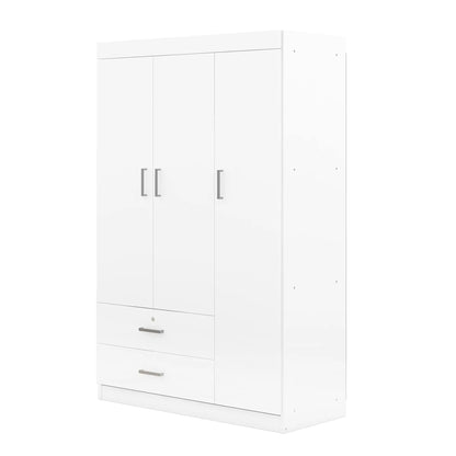 Modern Wardrobe, 2 Drawers, MDF Construction, 41.5" L x 18.5" W x 68" H, White Clothing Storage at Gallery Canada