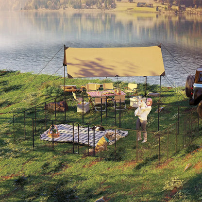24 Panels 44.5" Height Dog Playpen, Small Medium Large Dogs, Black Houses, Kennels & Pens at Gallery Canada
