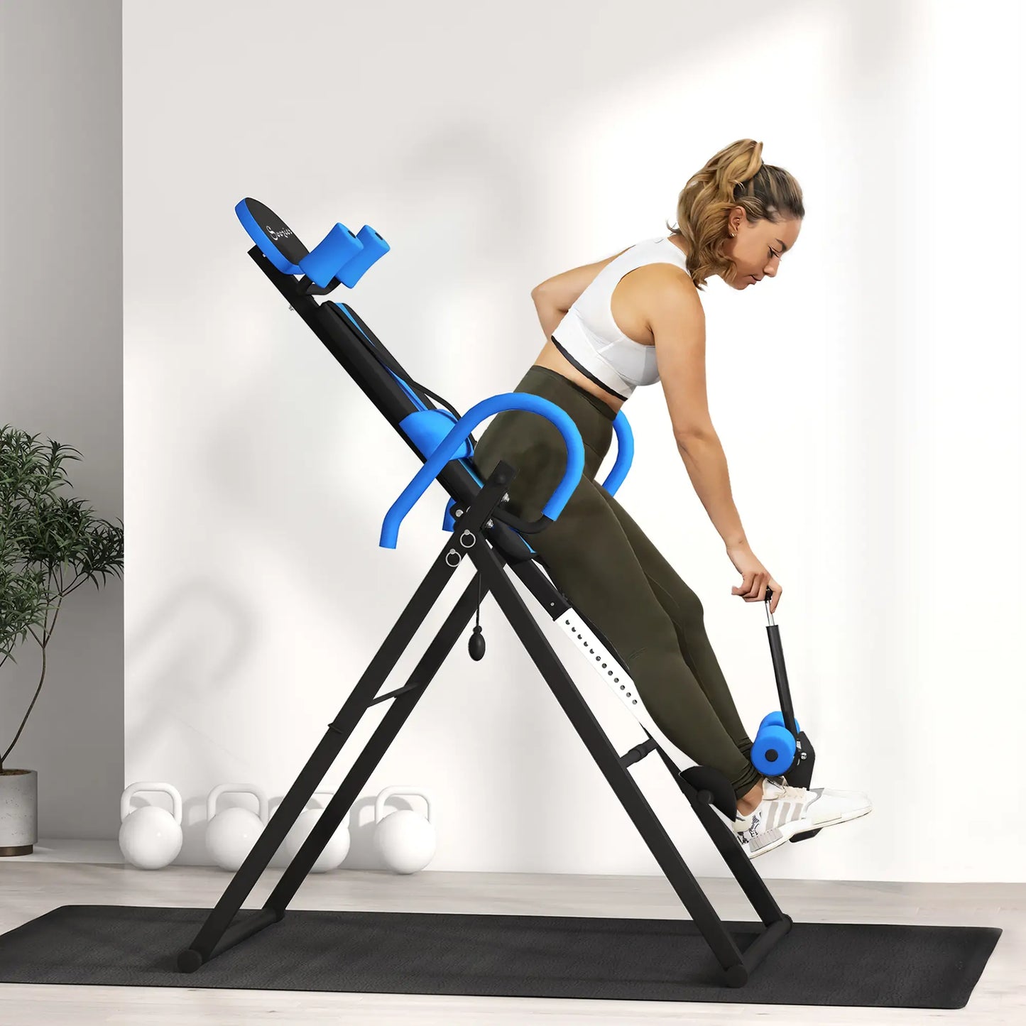 Folding Inversion Table, 20°/40°/60° Adjustable, with Safety Belt and Waist Pad for Back Pain Relief Strength Training Equipment at Gallery Canada
