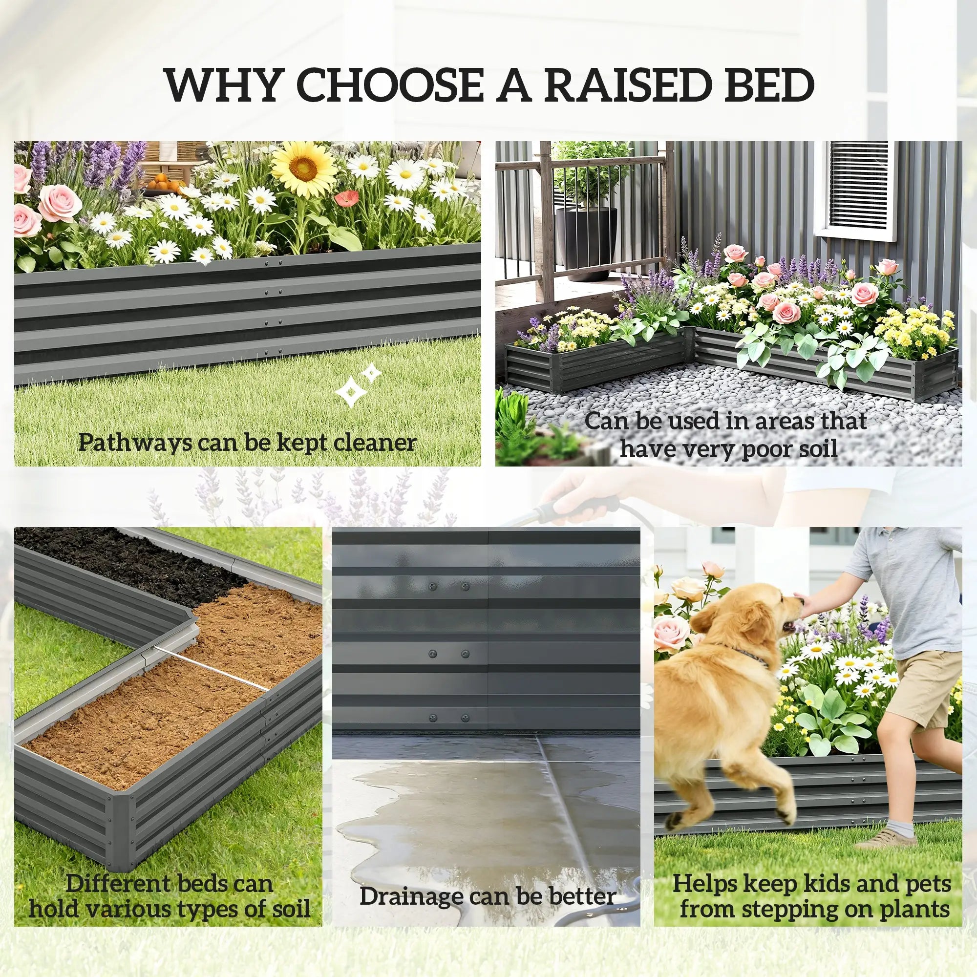 L-Shaped Raised Garden Bed, 82