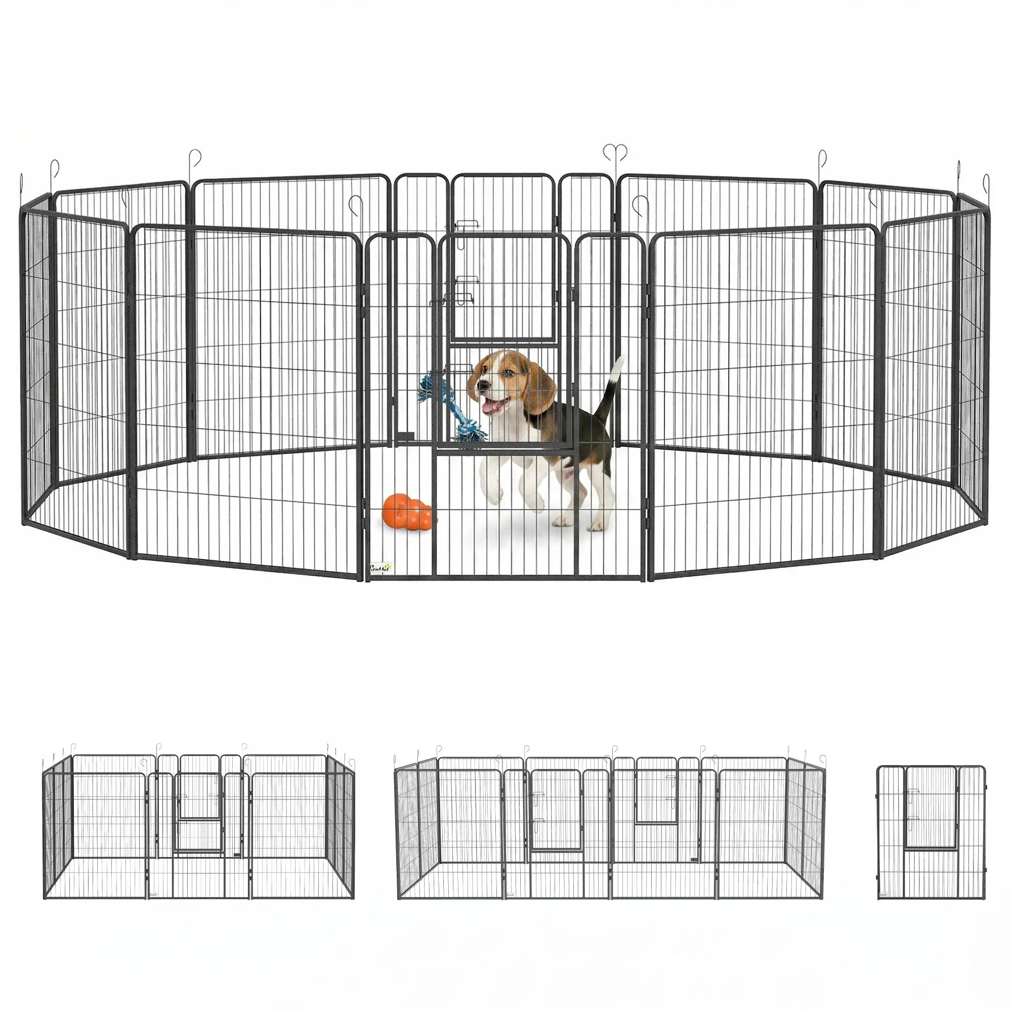 Dog Pen With Gate, 12 Panels Puppy Playpen, 39