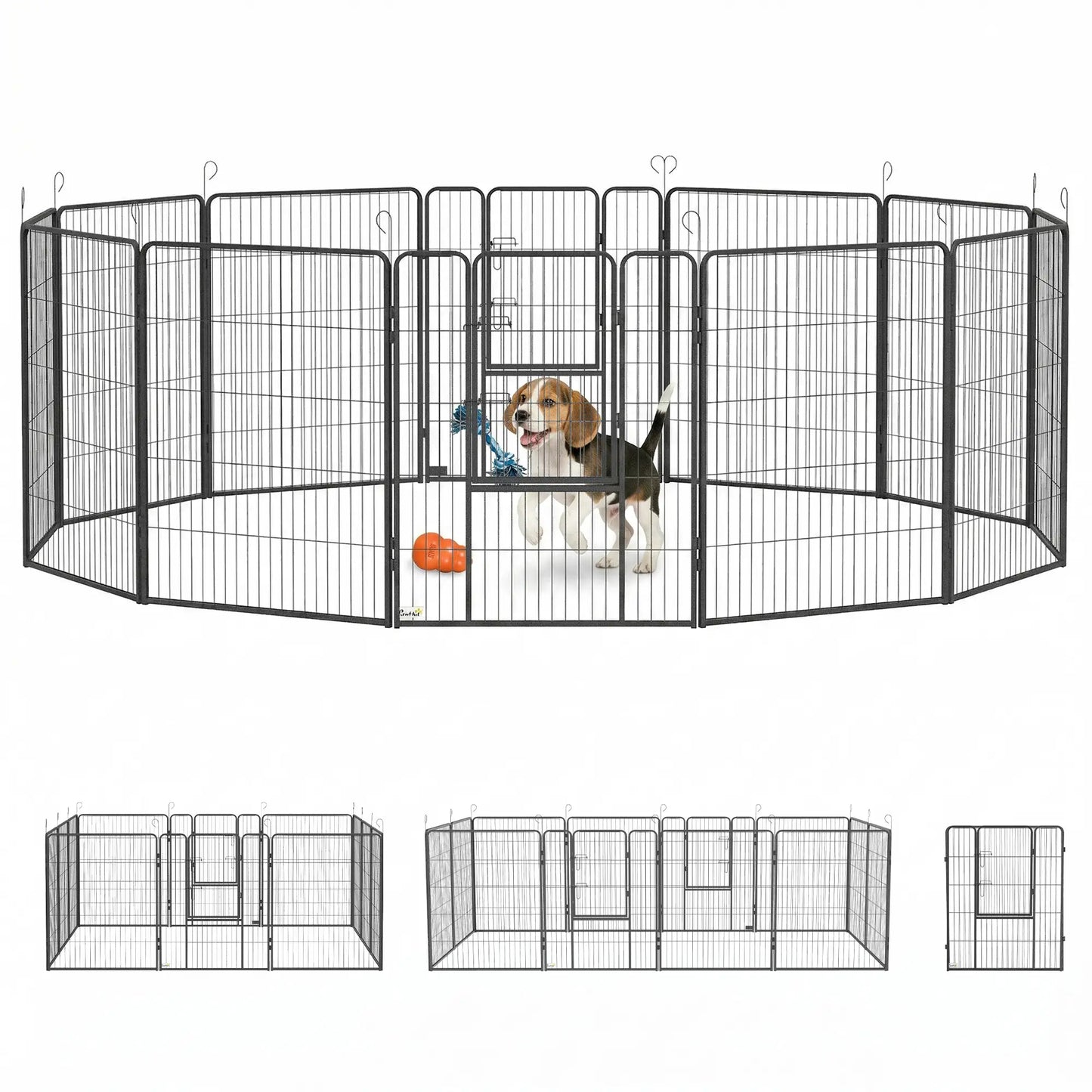Dog Pen With Gate, 12 Panels Puppy Playpen, 39"H Houses, Kennels & Pens at Gallery Canada