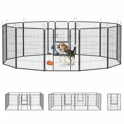 Dog Pen With Gate, 12 Panels Puppy Playpen, 39"H Houses, Kennels & Pens at Gallery Canada