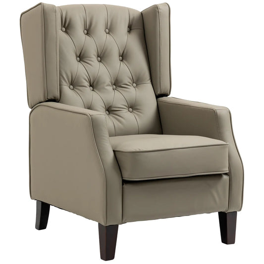 Faux Leather Armchair, Modern Accent Chair, Thick Padding, Khaki Accent Chairs Khaki at Gallery Canada