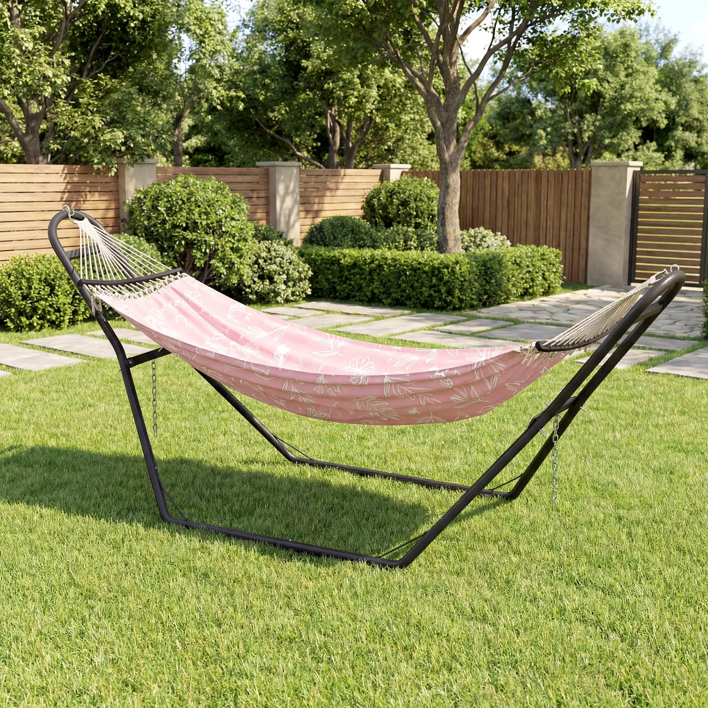 Steel Hammock Stand, Adjustable Height, 109.4", Black Hammock Stands at Gallery Canada