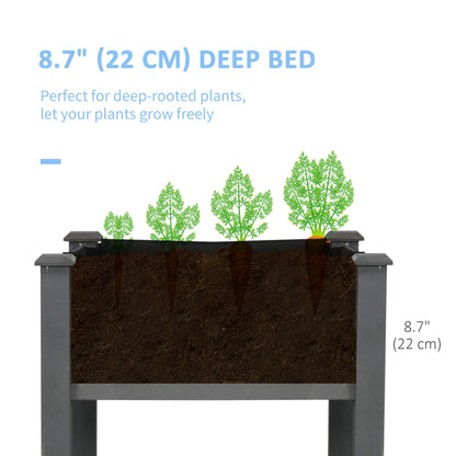 48" x 22" x 30" Wooden Raised Garden Bed, Elevated Planter with Legs, Dark Grey Raised Garden Beds at Gallery Canada
