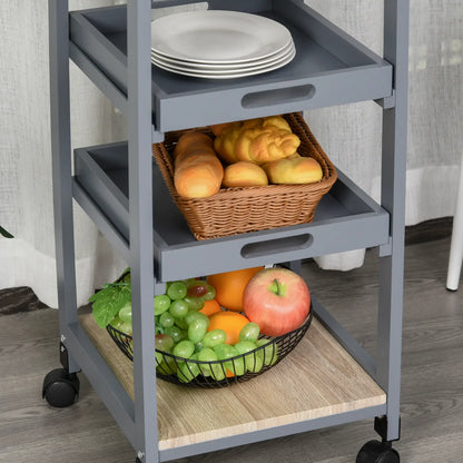 Kitchen Island Rolling Cart with Drawer, Grey Kitchen Islands & Kitchen Carts at Gallery Canada