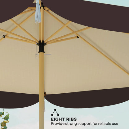 9FT Patio Umbrella, UPF 50+, 8 Ribs, Vented, Beige Sun Umbrellas at Gallery Canada