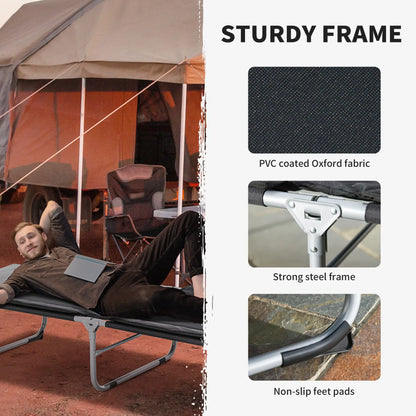 Folding Camping Cot, Sleeping Bed for Adults, Outdoor Hiking, Black Camping Cots at Gallery Canada