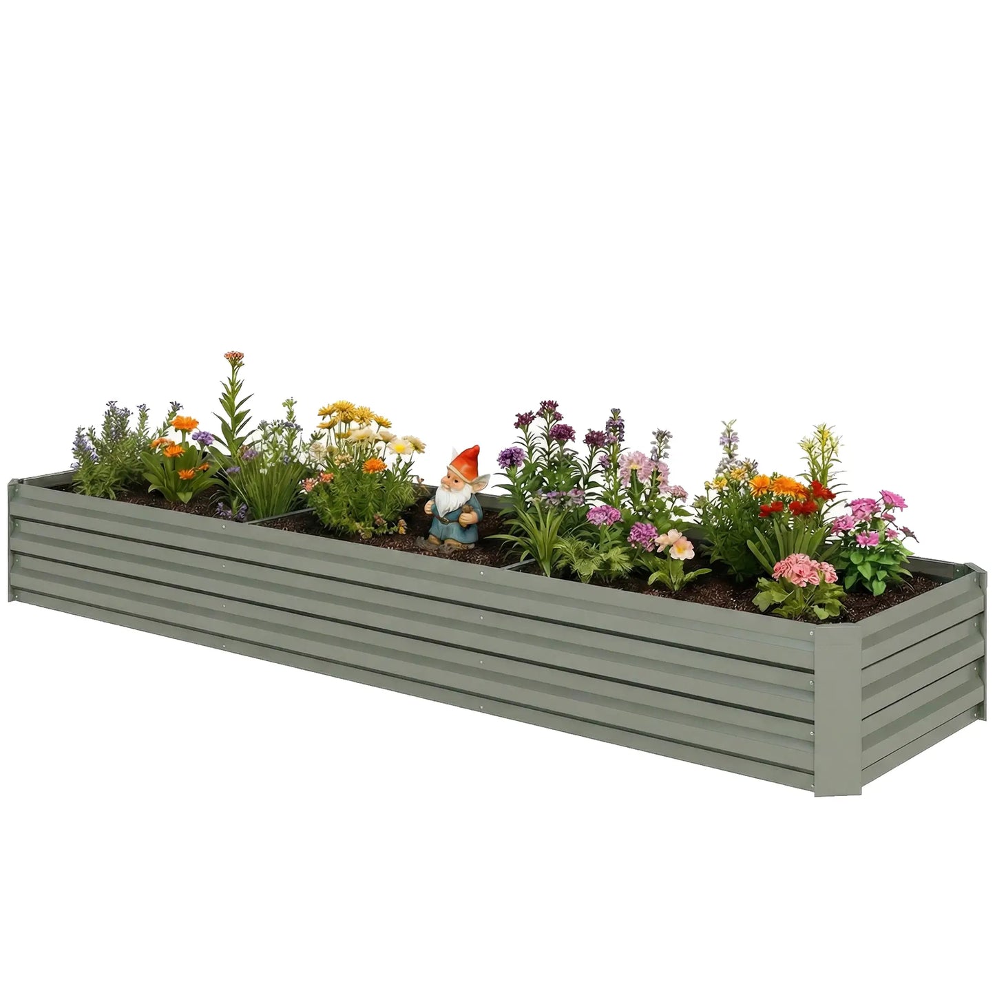 Lit surélevé galvanisé 8'x2'x1', grande jardinière surélevée, galvanisé