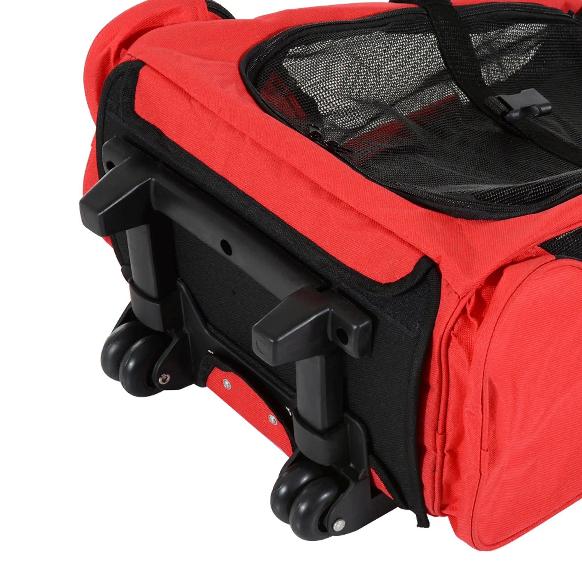 2-in-1 Pet Luggage Box Backpack Carrier, Rolling Wheel, Red Dog Bike Trailers & Strollers at Gallery Canada