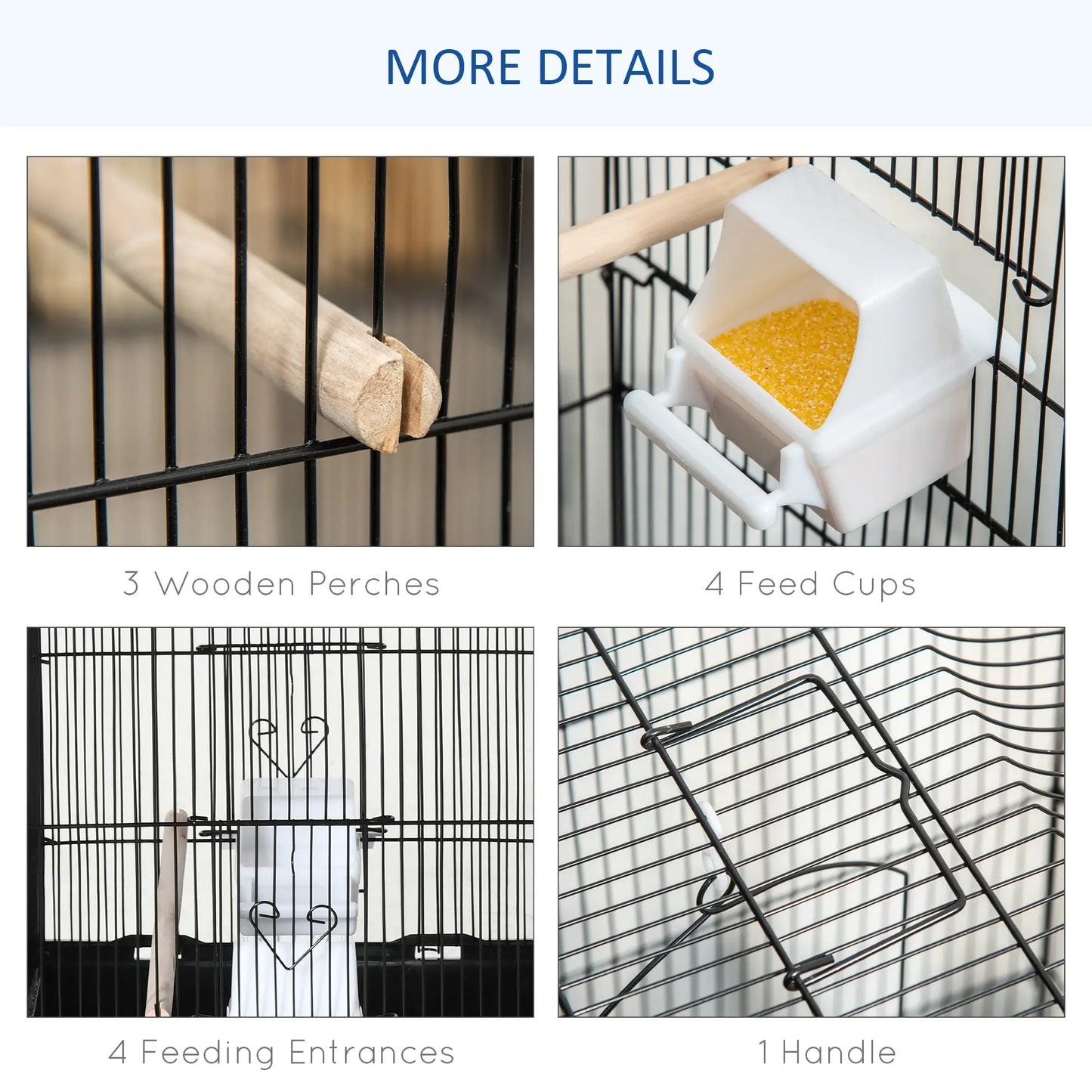 36" Bird Cage, Macaw Play House, Parrot Finch Flight Cage, Black Bird Cages at Gallery Canada