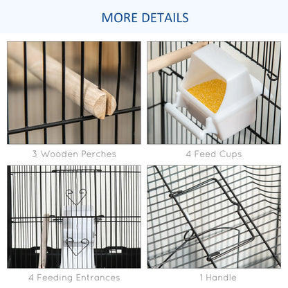 36" Bird Cage, Macaw Play House, Parrot Finch Flight Cage, Black Bird Cages at Gallery Canada