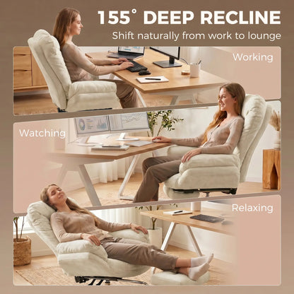 Chaise Croisée avec Roulettes, Accoudoirs en Cascade, Beige