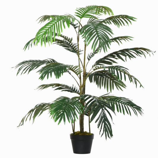 4.6FT Palm Tree Artificial Faux Plant with 20 Leaves in Nursery Pot for Indoor Outdoor Greenery Home Office Decor - Gallery Canada