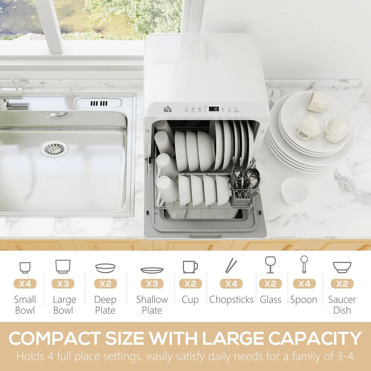 Portable Counter Dishwasher, 4 Place Settings, 5 Programs, Air-Dry Small Kitchen Appliances at Gallery Canada