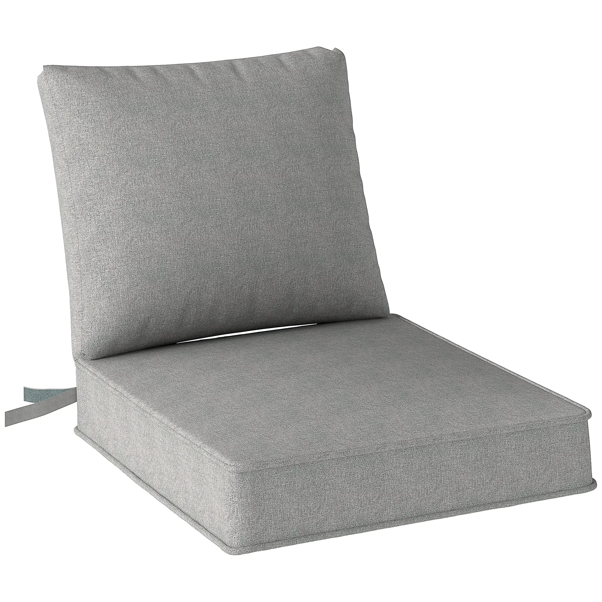 2-Piece Patio Chair Cushions with Ties, UPF50+, Light Grey Patio Chair Cushions at Gallery Canada