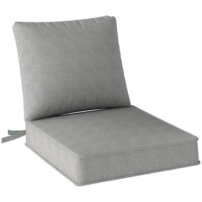 2-Piece Patio Chair Cushions with Ties, UPF50+, Light Grey Patio Chair Cushions at Gallery Canada