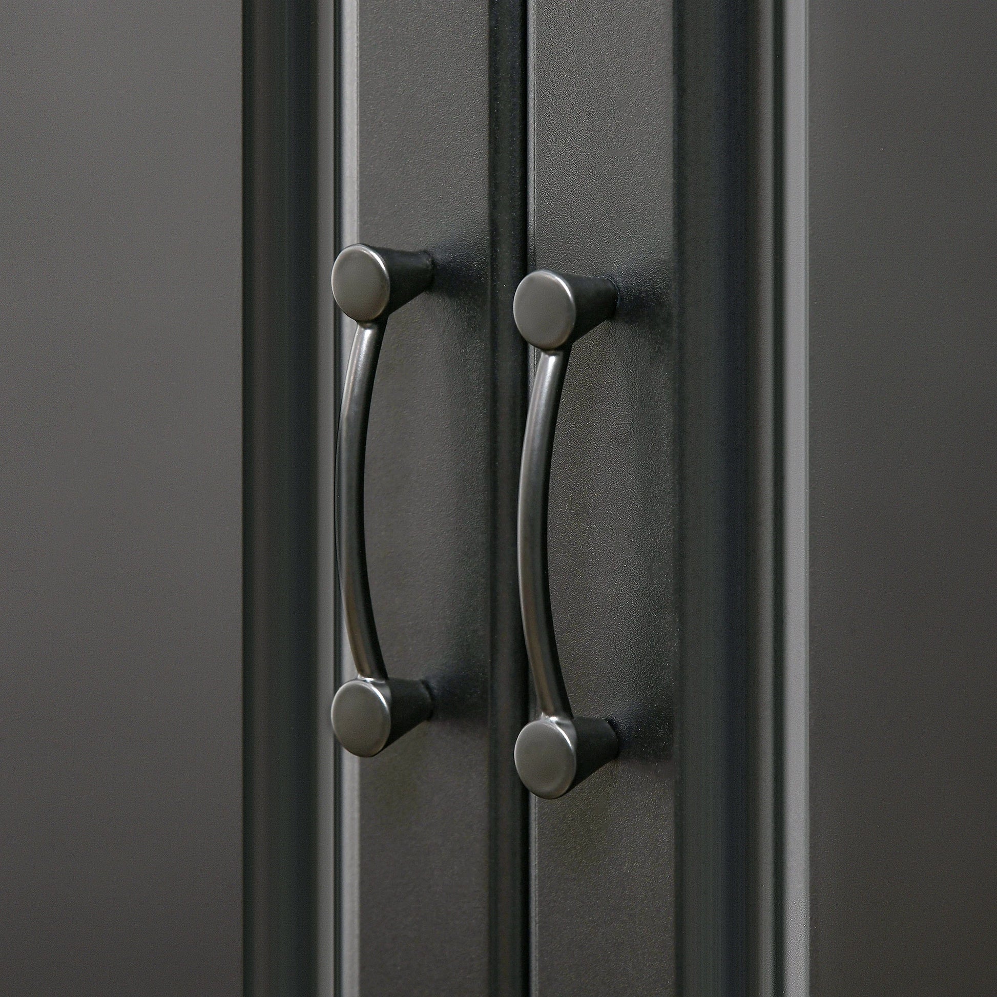 71" Freestanding Kitchen Pantry Cabinet, 4 Doors, Adjustable Shelves, Black Kitchen Pantry Cabinets at Gallery Canada