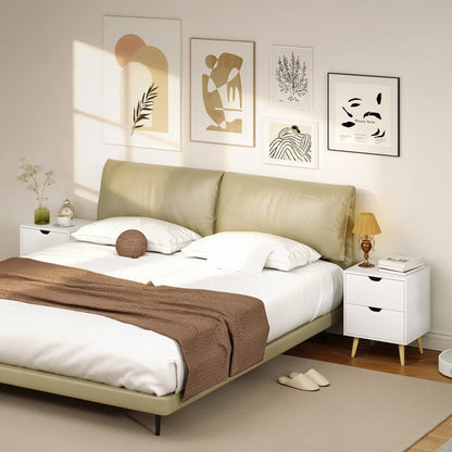 White Nightstand Set Of 2, 2 Drawers With Pine Wood Legs, White Bedside Tables at Gallery Canada