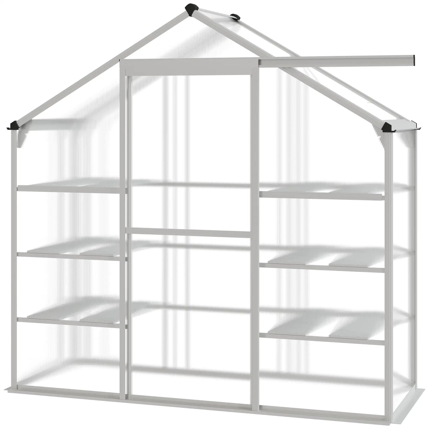 6.3' x 2.3' x 6.1' Outdoor Walk-In Greenhouse, 3-Tier Shelves, Polycarbonate, Aluminum Frame Walk In Greenhouses at Gallery Canada