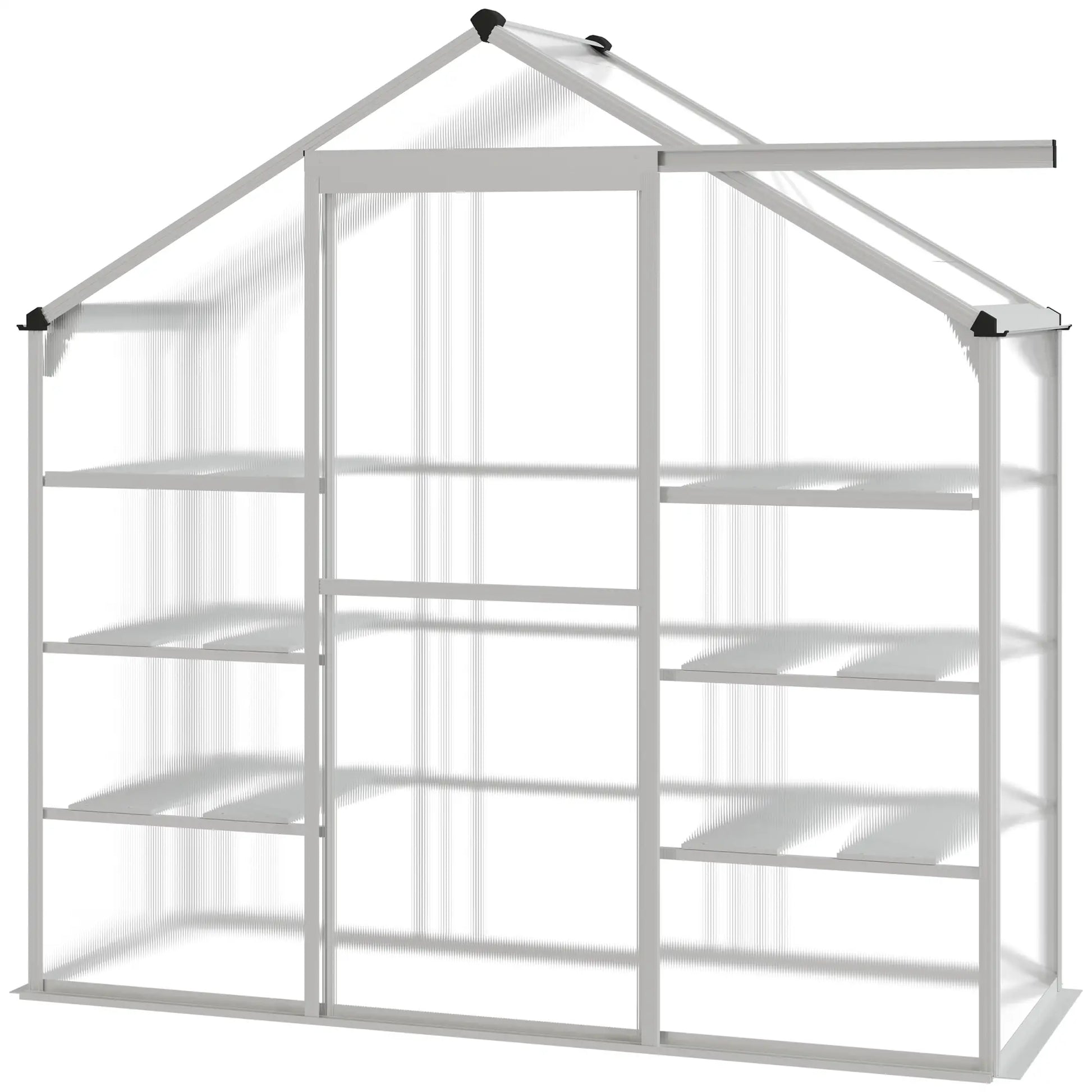 6.3' x 2.3' x 6.1' Outdoor Walk-In Greenhouse, 3-Tier Shelves, Polycarbonate, Aluminum Frame Walk In Greenhouses at Gallery Canada
