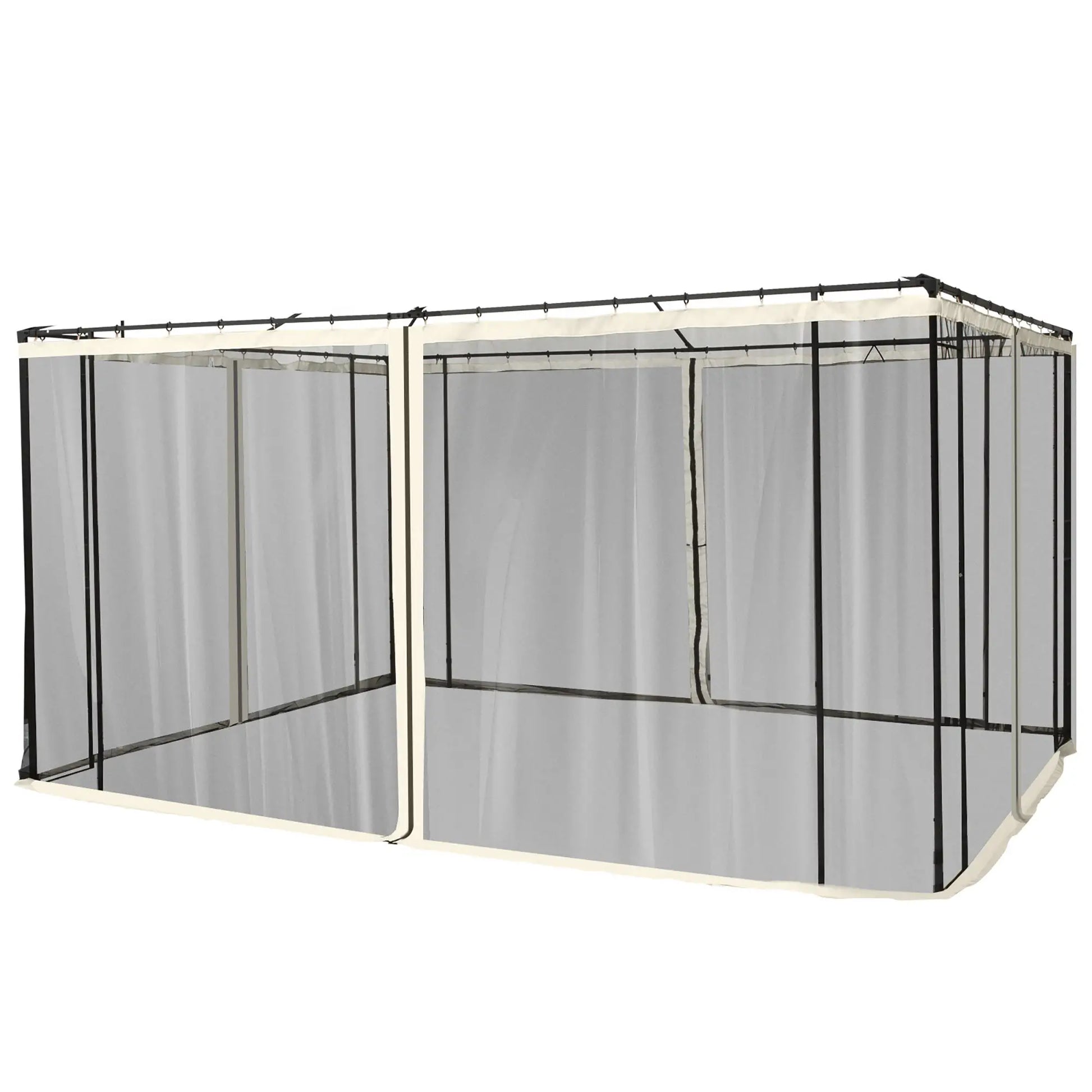 Mosquito Netting for Gazebo, 10' x 12', Cream White, Black Gazebo Sidewalls at Gallery Canada