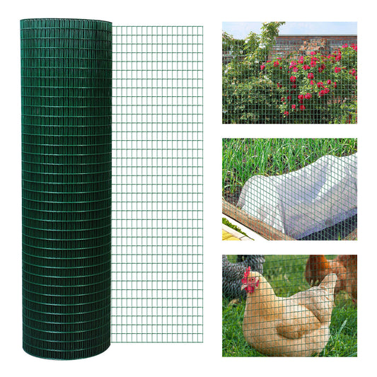 Chicken Wire Fencing 98' x 3', 1" x 0.5" Rectangle Chicken Wire for Crafts Garden Poultry, Metal Hardware Cloth Netting for Chicken Coops, Rabbit Cage, Dark Green - Gallery Canada