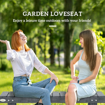 Outdoor Garden Bench, Fir Wood Stool, 43.25" x 15" x 13.75", Grey Outdoor Benches at Gallery Canada