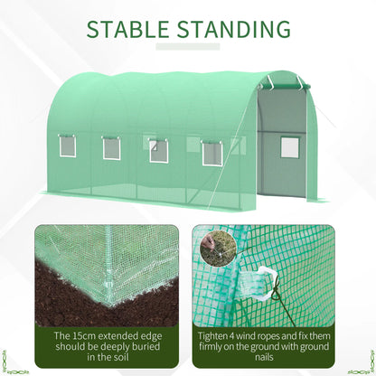 Walk-In Tunnel Greenhouse, 13x6.4x6.5ft, Galvanised Steel Frame, Green Tunnel Greenhouses at Gallery Canada