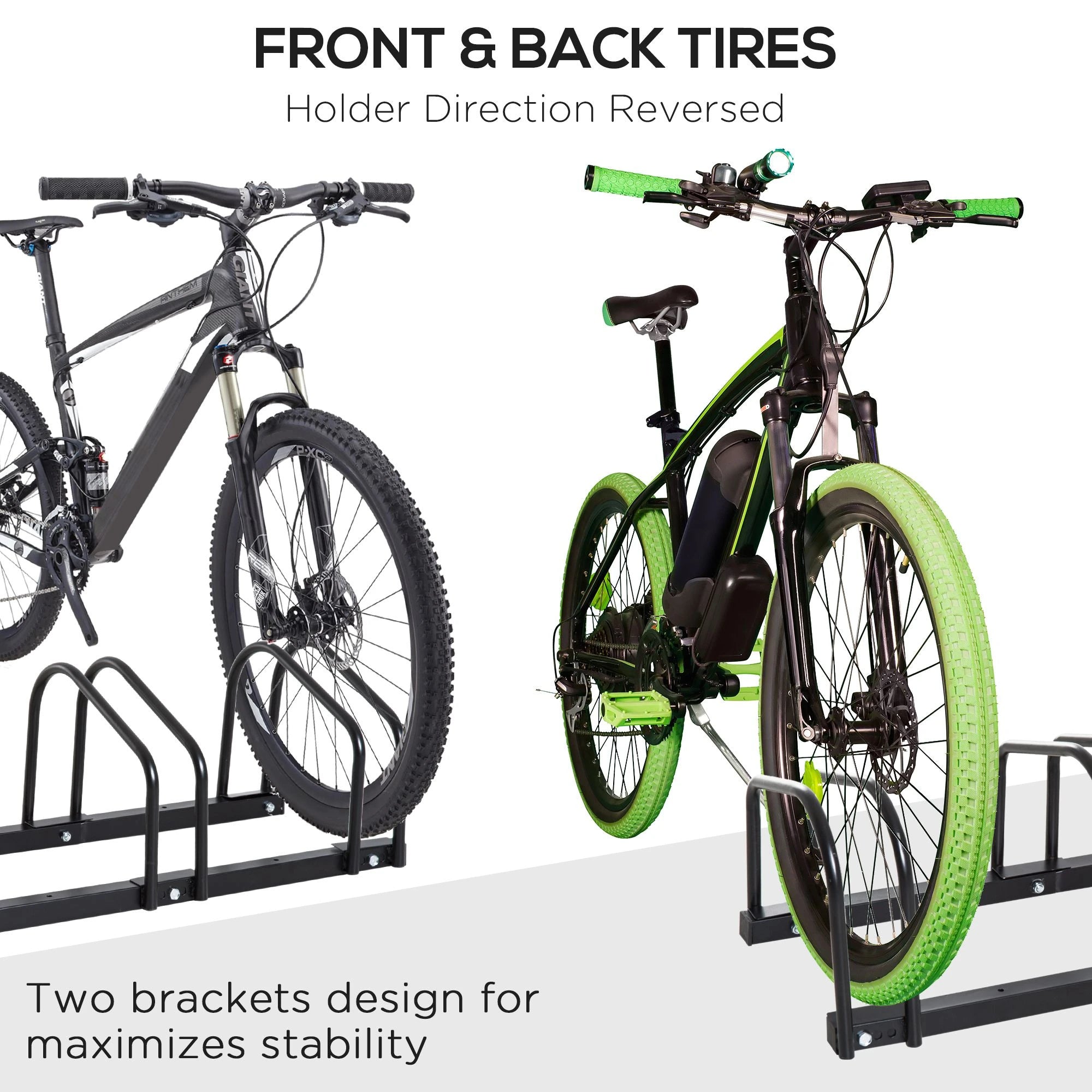 3-Bike Floor Parking Rack, Cycling Storage Stand, Black Bike Parking Stands at Gallery Canada