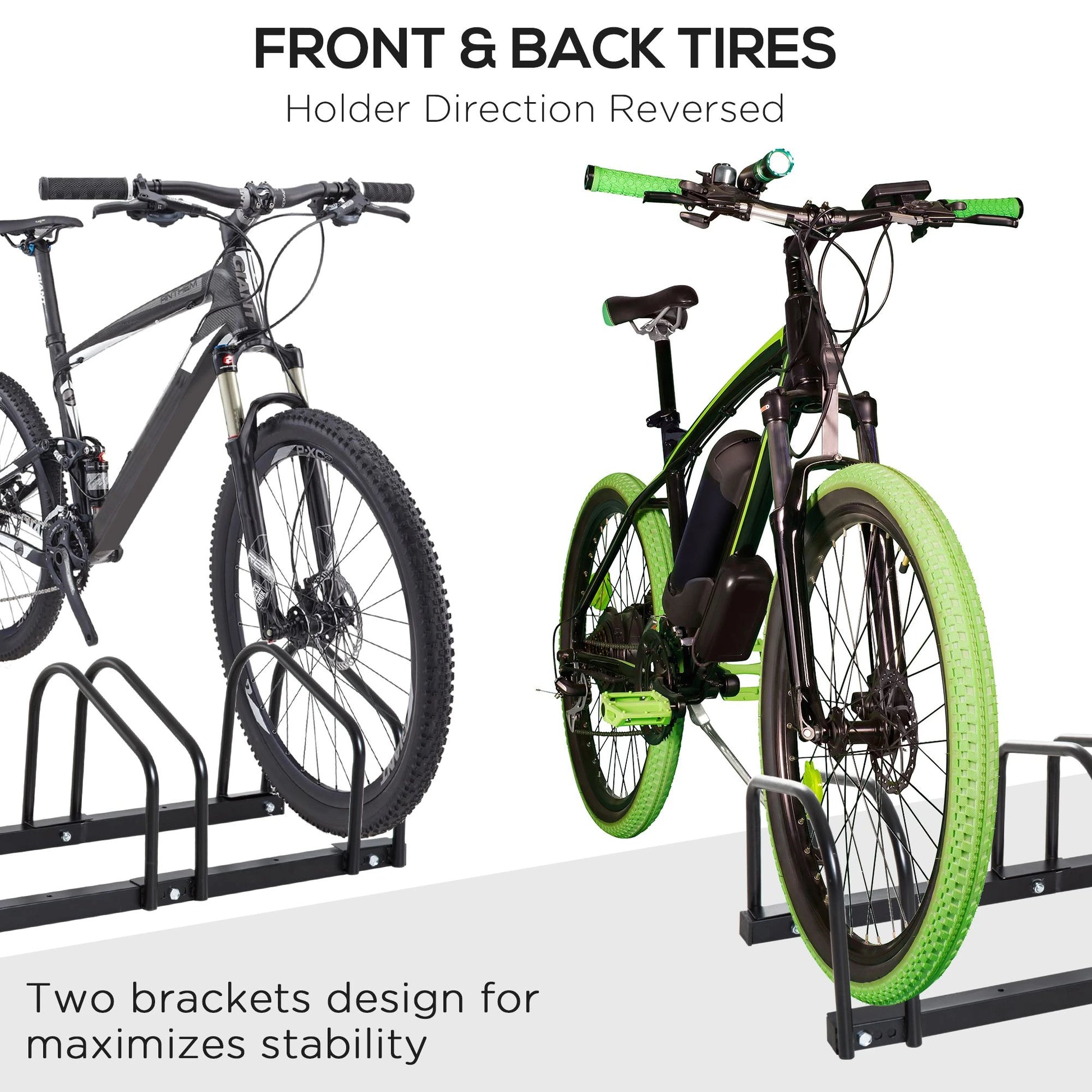 3-Bike Floor Parking Rack, Cycling Storage Stand, Black Bike Parking Stands at Gallery Canada