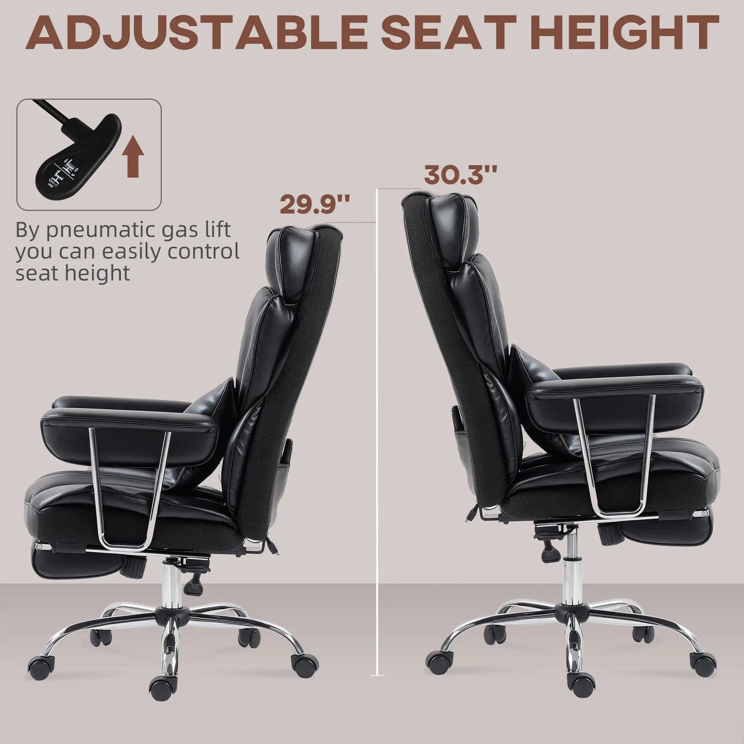 400LBS Massage Office Chair, 6-Point Vibration, Footrest, Lumbar Support, Black Massage Chairs at Gallery Canada